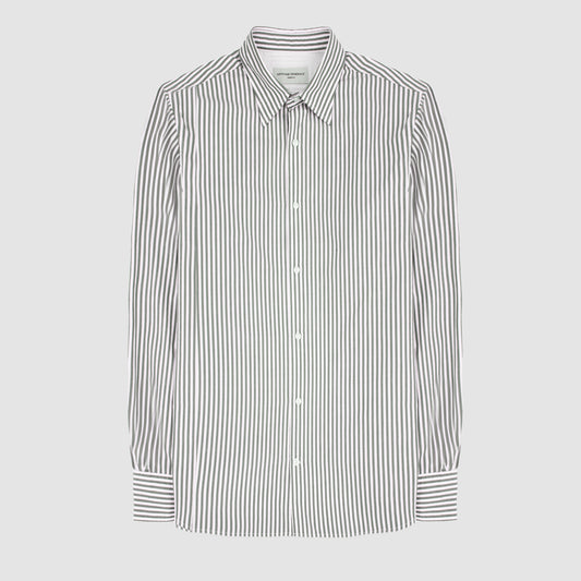 Candy Stripe Sport Shirt - Olive/White