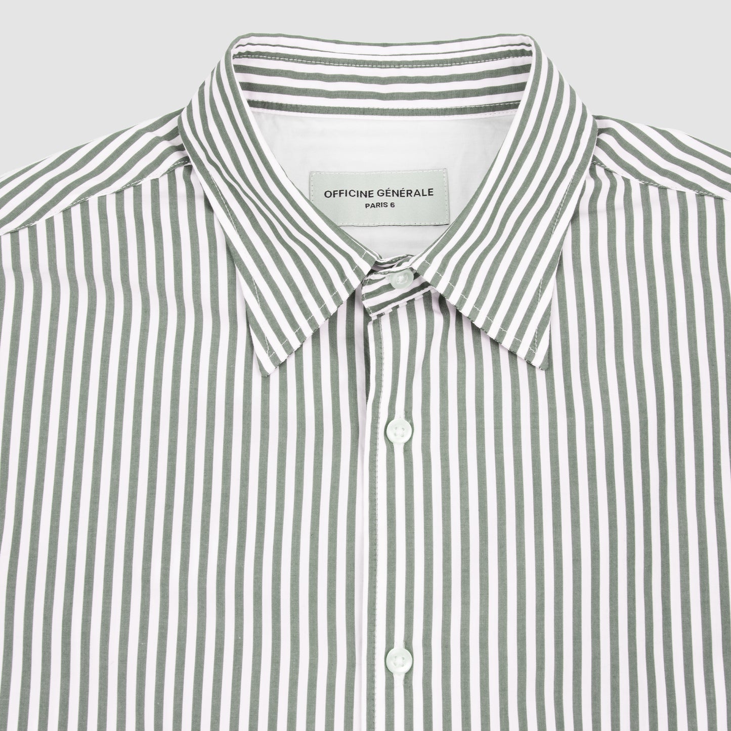 Candy Stripe Sport Shirt - Olive/White