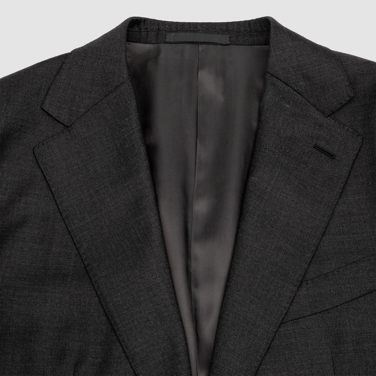 Single Breasted Suit with Flat Front Trouser - Charcoal Grey