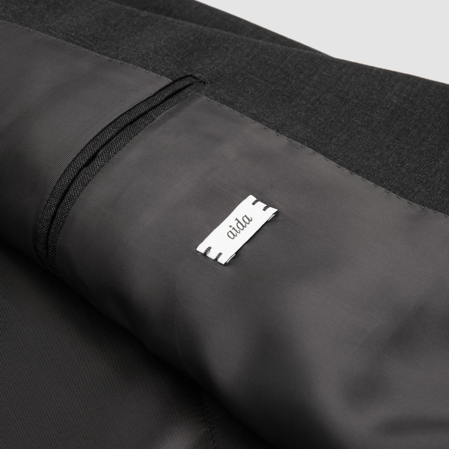 Single Breasted Suit with Flat Front Trouser - Charcoal Grey