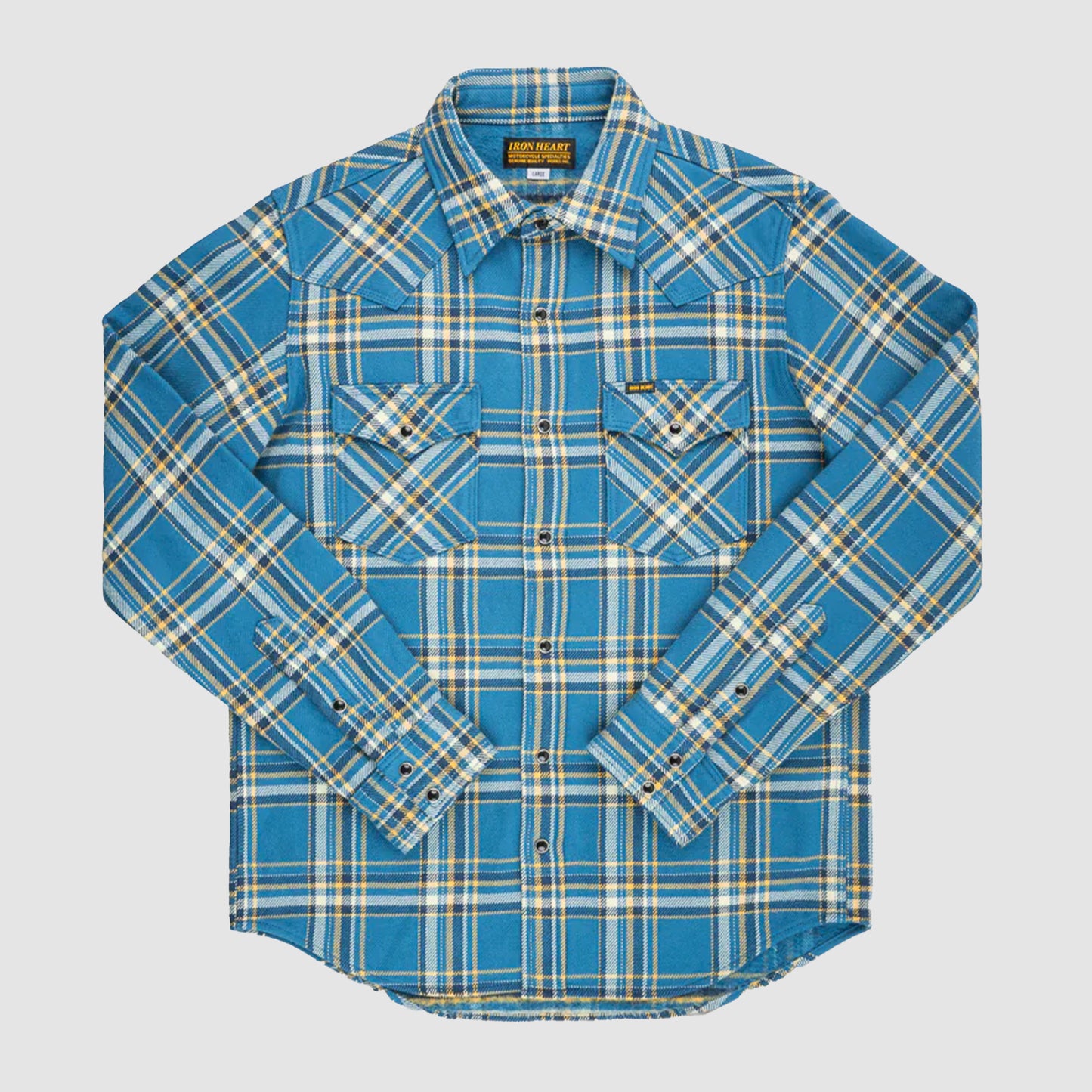 Ultra Heavy Flannel American Check Work Shirt  Blue