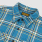 Ultra Heavy Flannel American Check Work Shirt  Blue