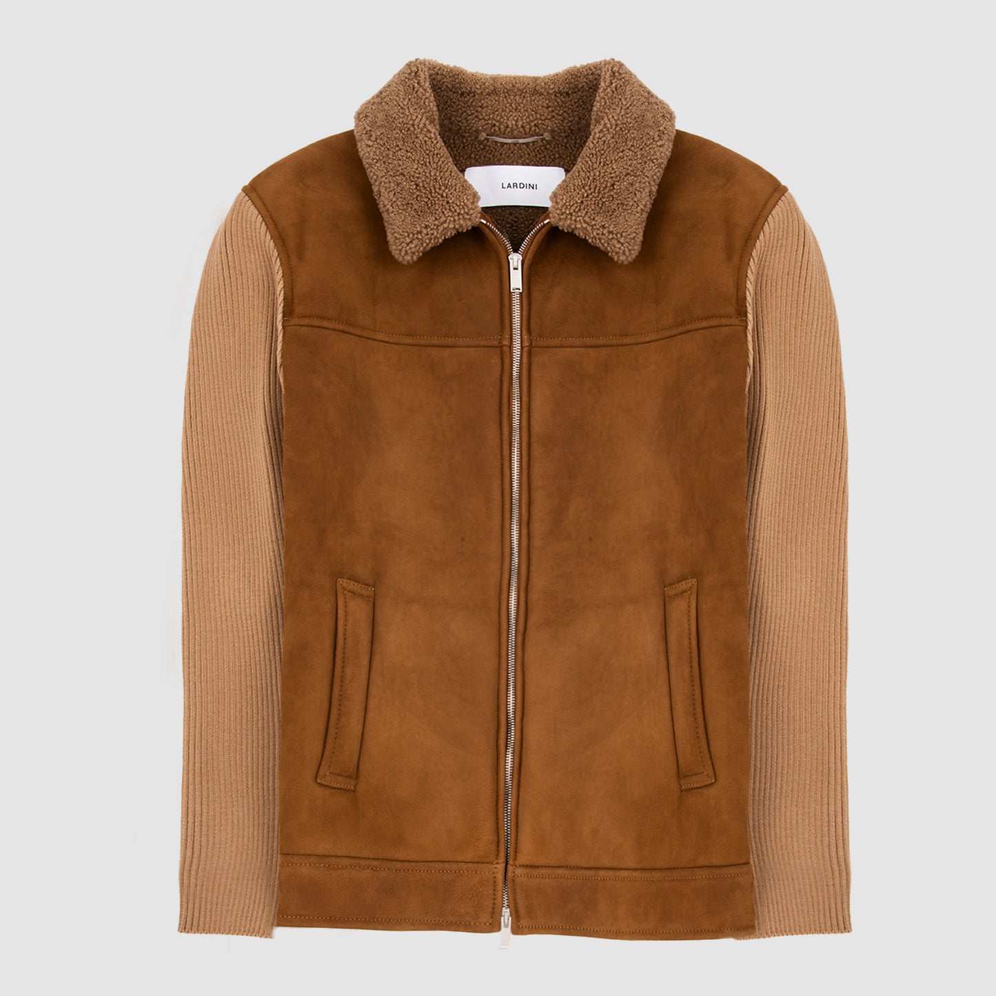 Sheepskin Leather Jacket - Brown