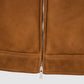 Sheepskin Leather Jacket - Brown