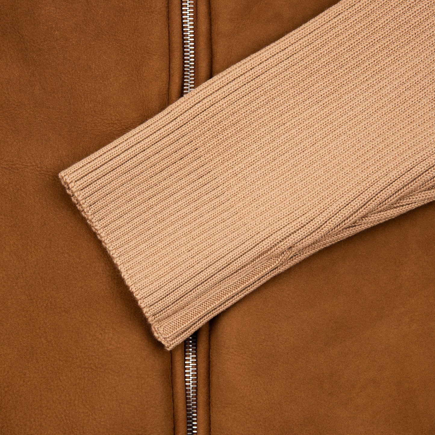 Sheepskin Leather Jacket - Brown