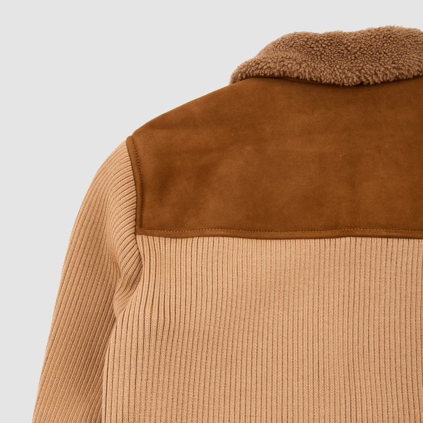 Sheepskin Leather Jacket - Brown