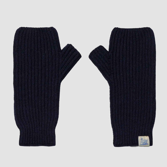 Wrist Warmers, Merino-Silk-Cashmere Blend Dark Navy