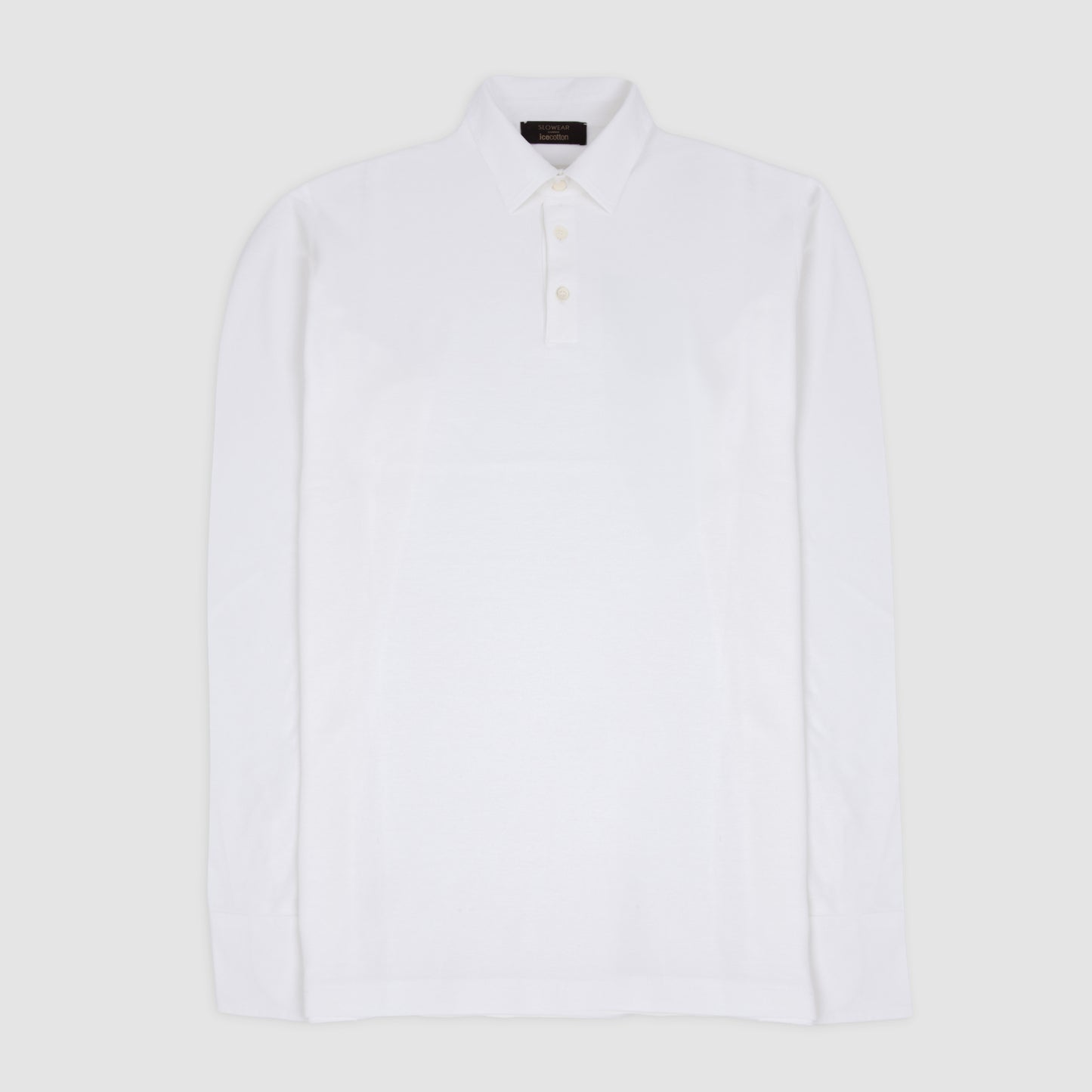 Ice Cotton Long Sleeve Polo Shirt White