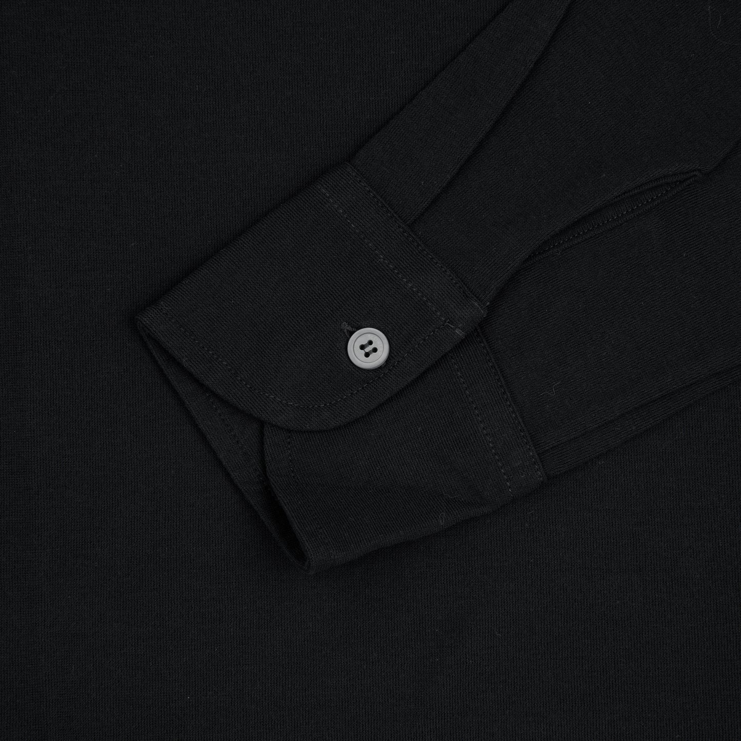 Ice Cotton Long Sleeve Polo Shirt Black