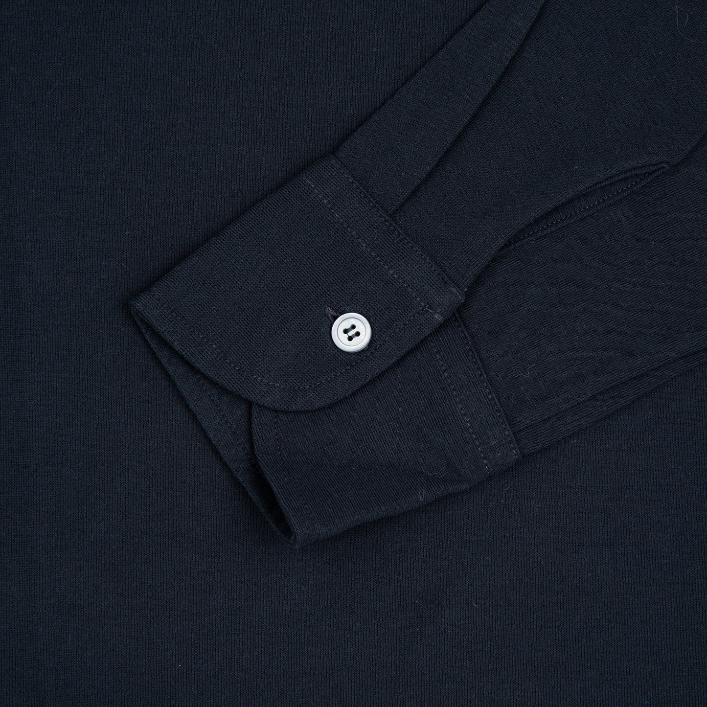 Ice Cotton Long Sleeve Polo Shirt Dark Navy