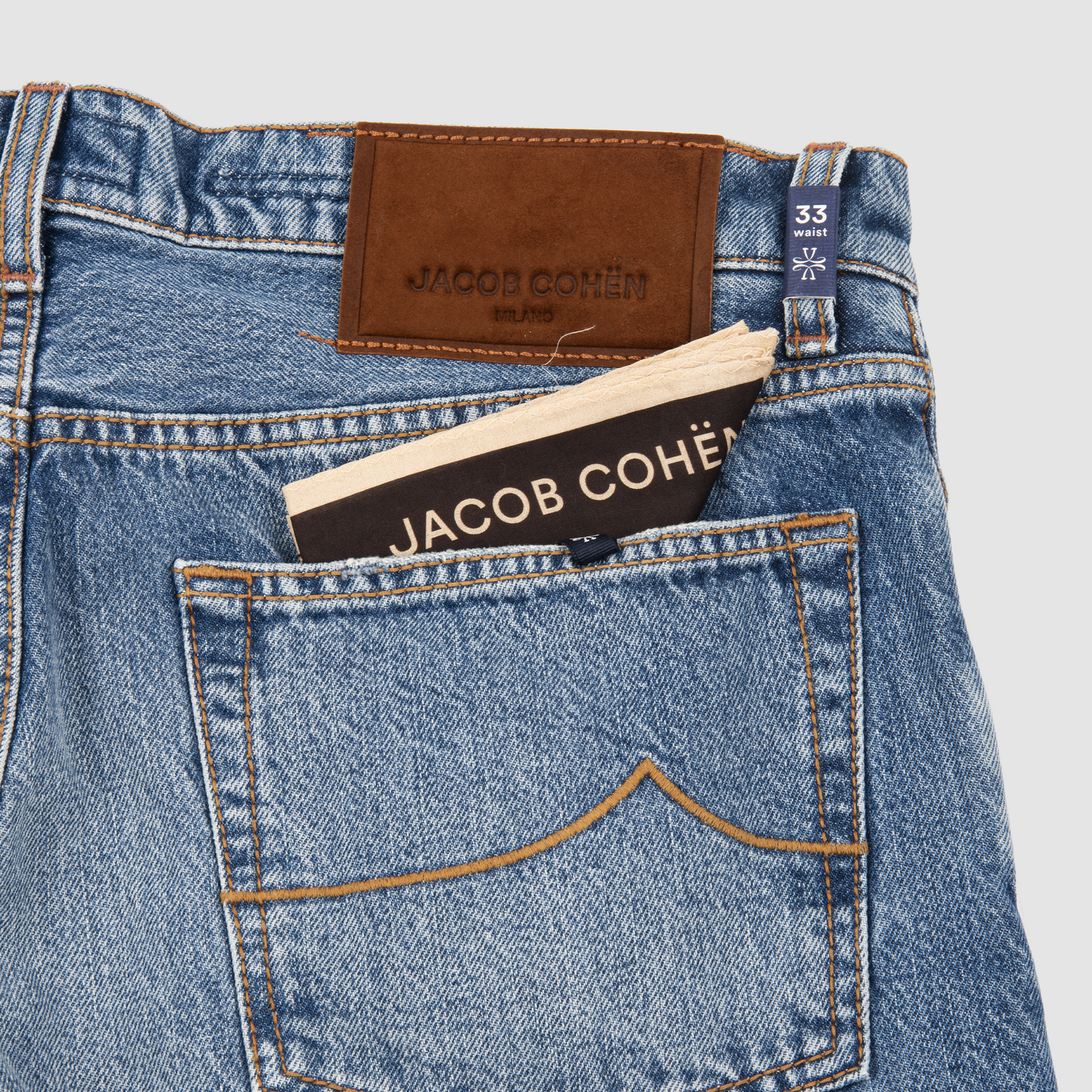 5 Pocket Denim Bard fit with Brown Patch