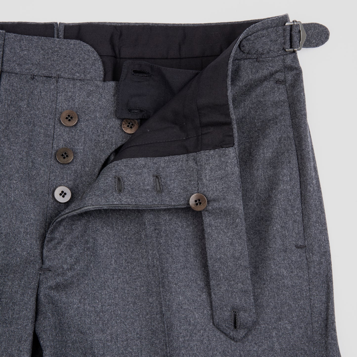 Wool Cashmere Trousers with Side Tabs
