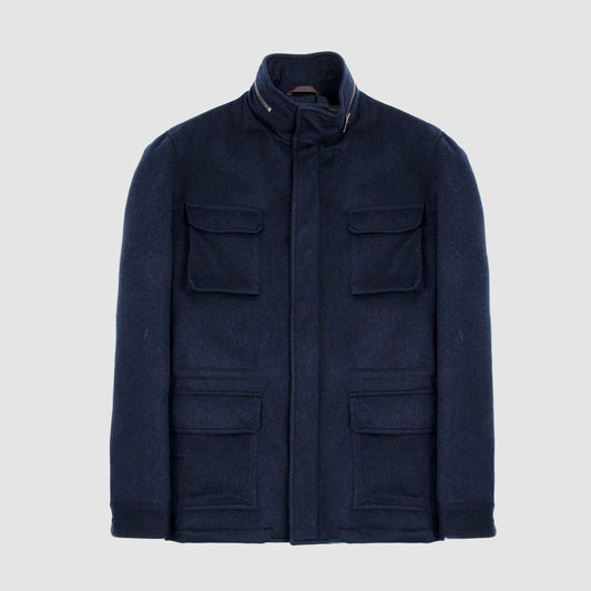 Cashmere Field Jacket - Navy