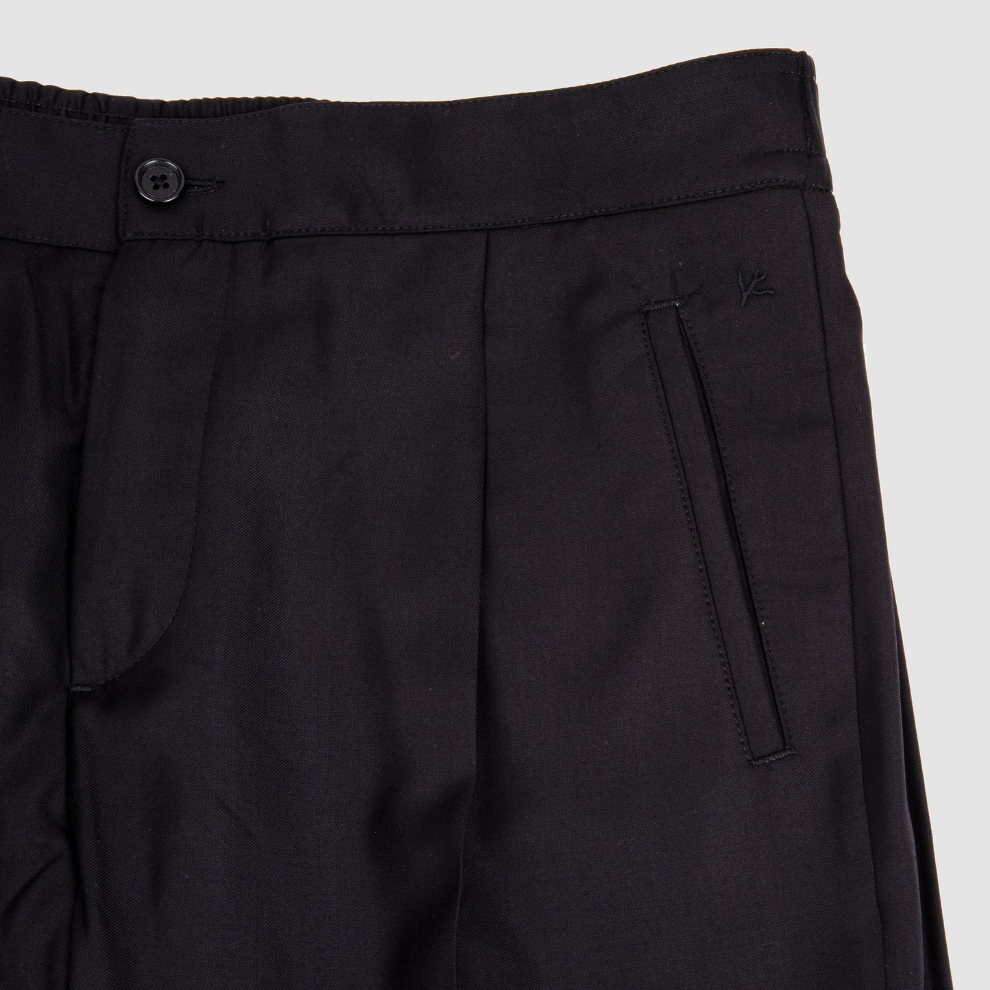 Elastic Back Waistband Trousers - Black