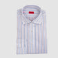 Striped Sport Shirt - White Beige Blue