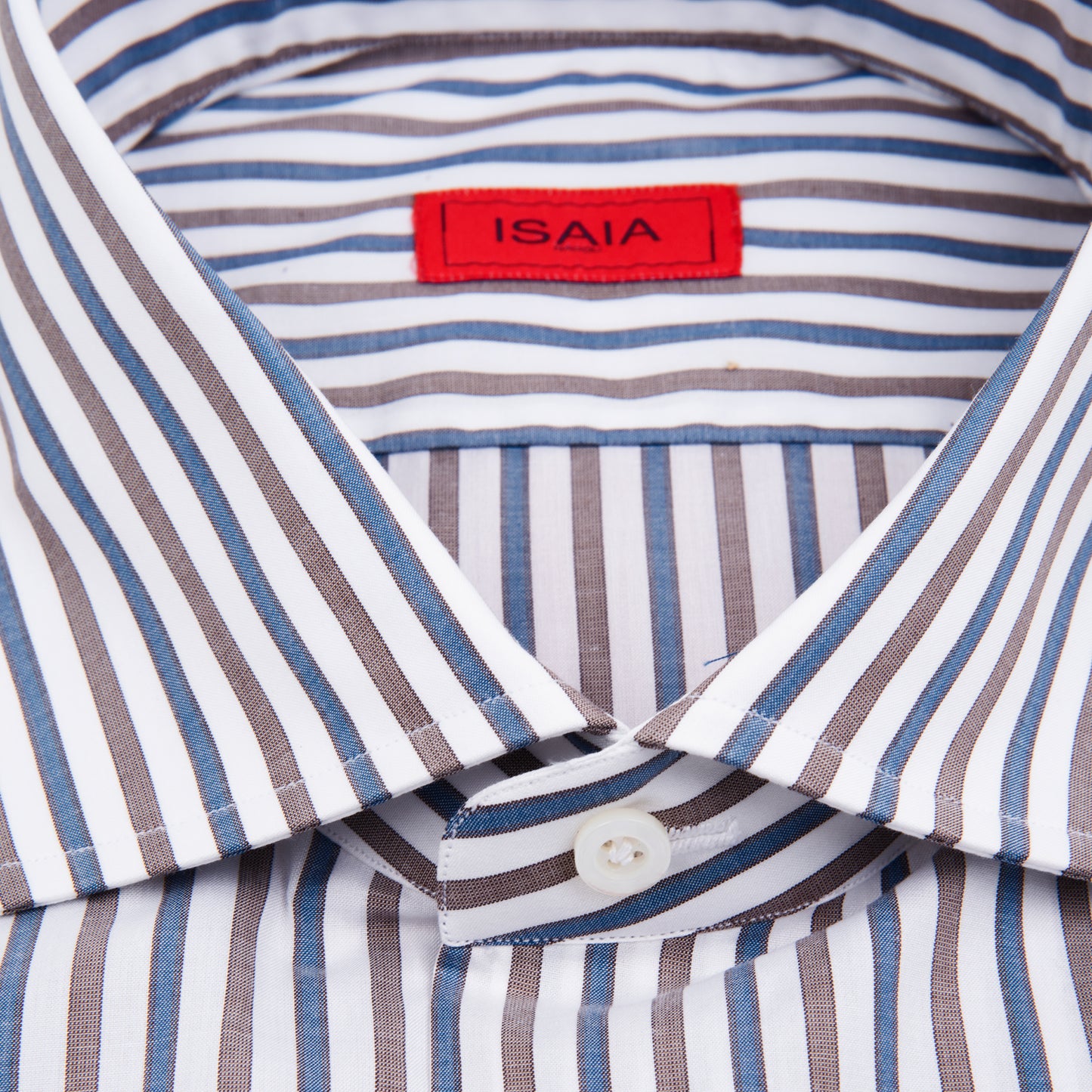 Striped Sport Shirt - Taupe Blue