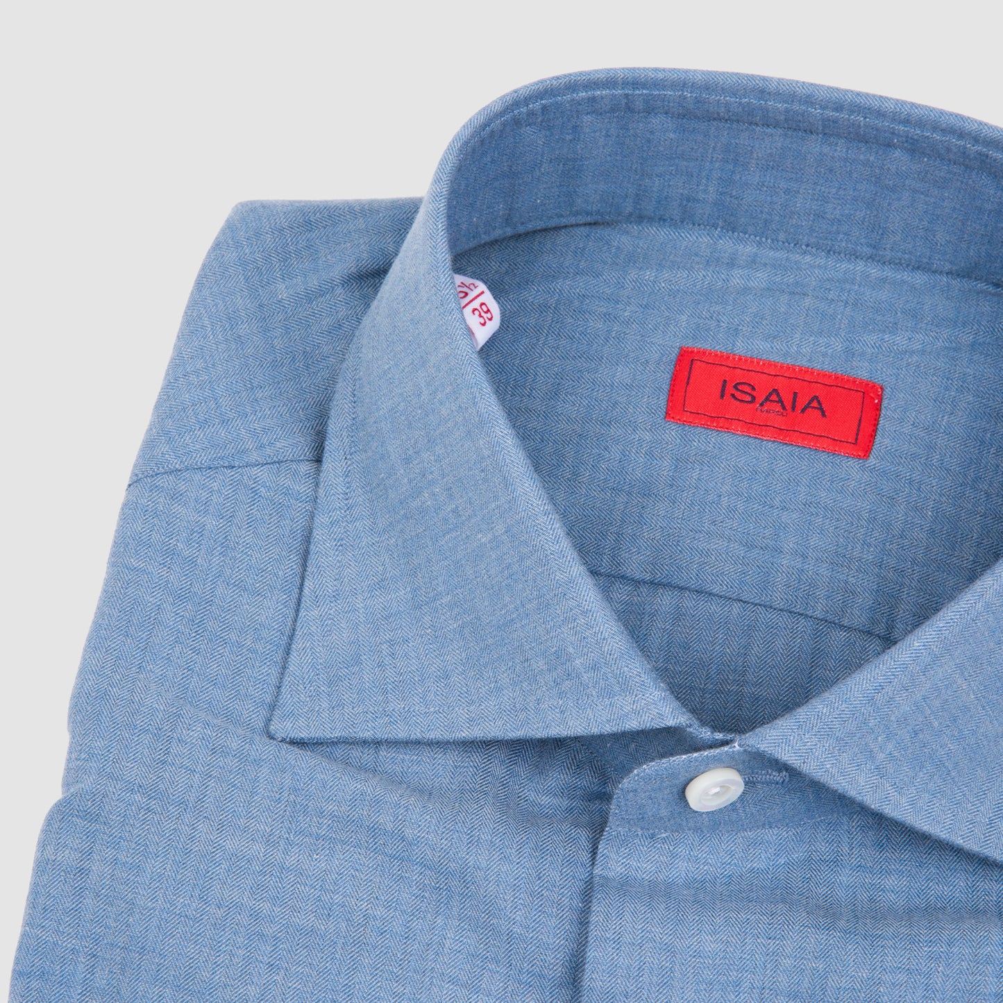 Flannel Solid Color Sport Shirt - Light Blue