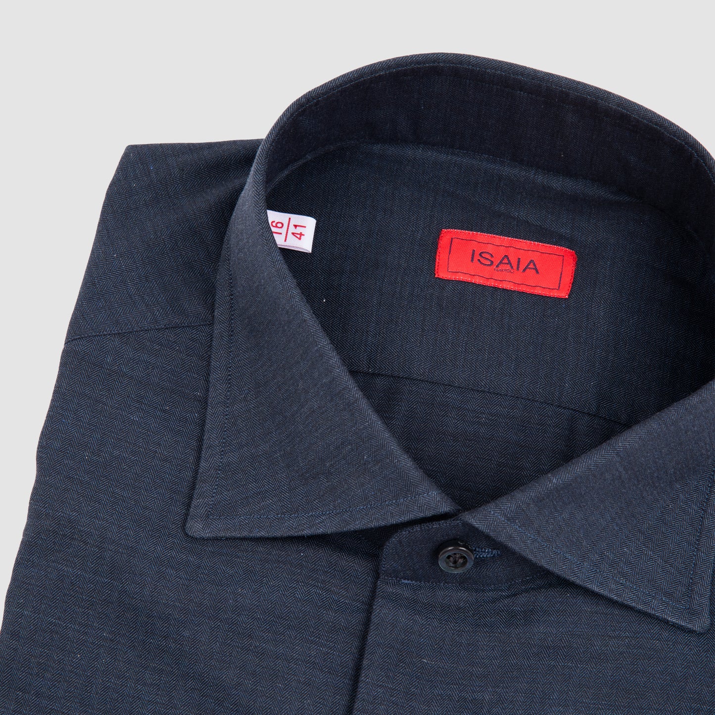 Flannel Solid Color Sport Shirt - Navy