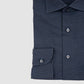 Flannel Solid Color Sport Shirt - Navy