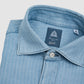 Denim Herringbone Luigi Collar Gaeta Fit Sport Shirt - Blue