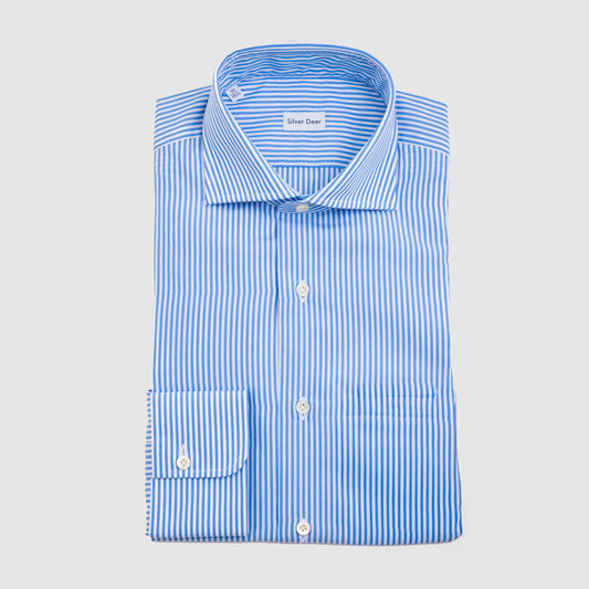 Bengal Striped Dress Shirt - White & Blue