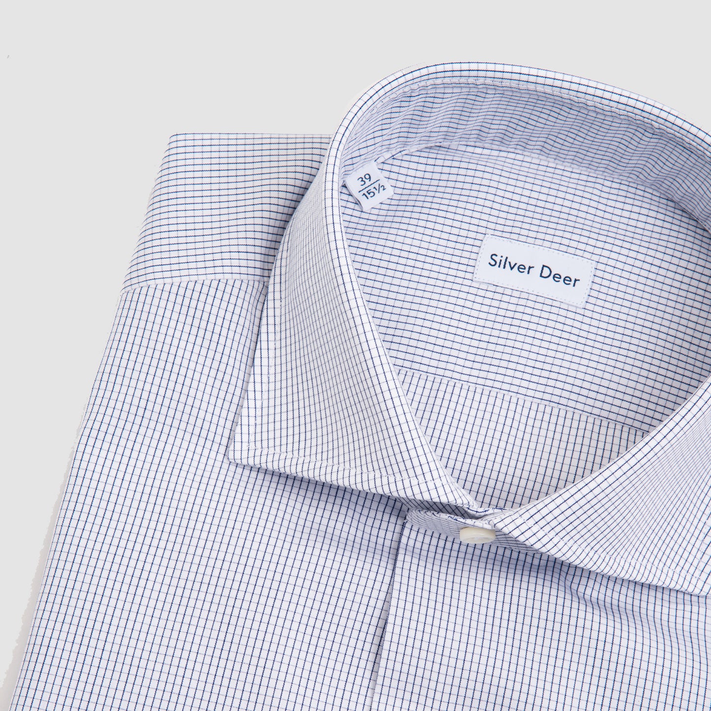 Micro Check Dress Shirt - White & Blue