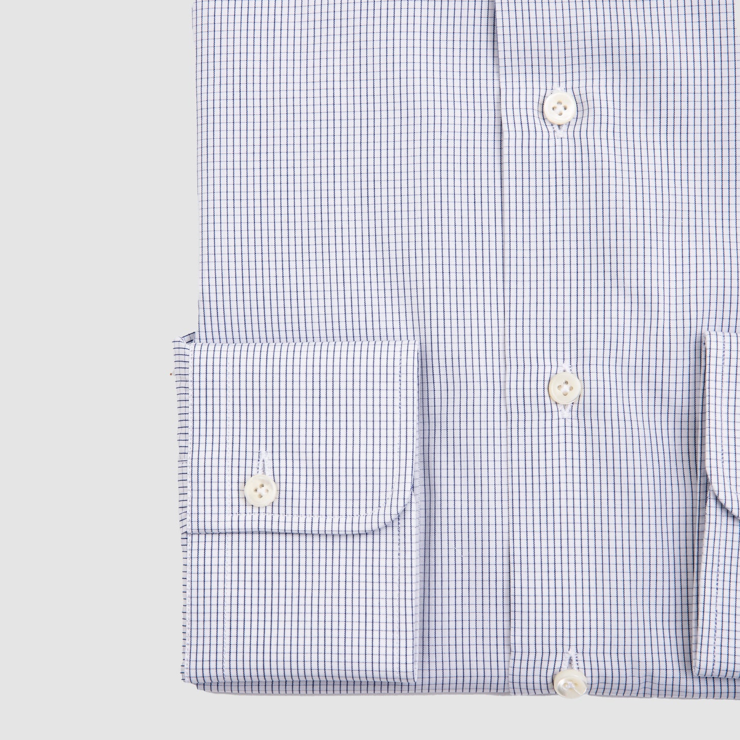 Micro Check Dress Shirt - White & Blue
