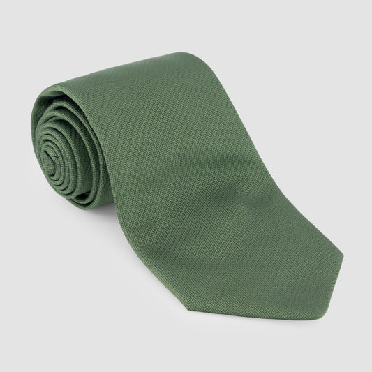 Solid Herringbone Silk Tie