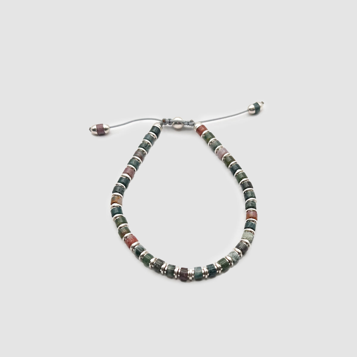 Sapet Bracelet in Silver with Indian Agate gemstones