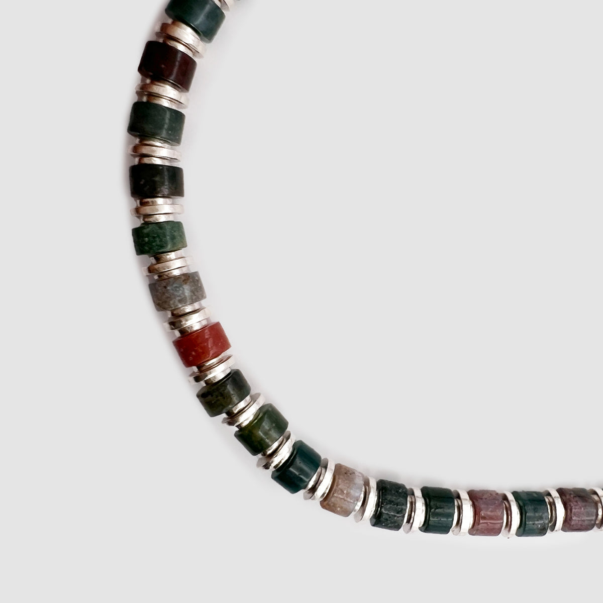 Sapet Bracelet in Silver with Indian Agate gemstones