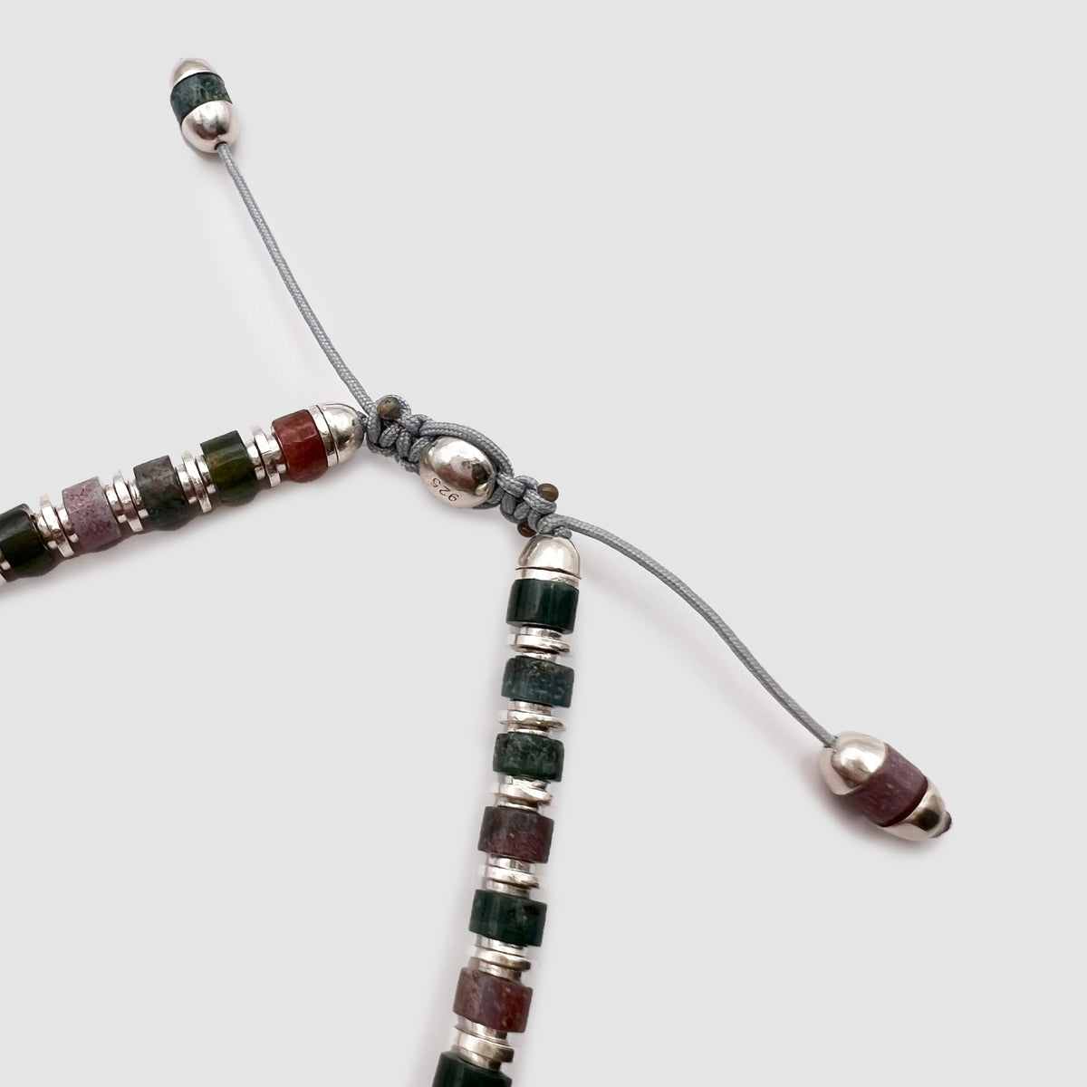 Sapet Bracelet in Silver with Indian Agate gemstones