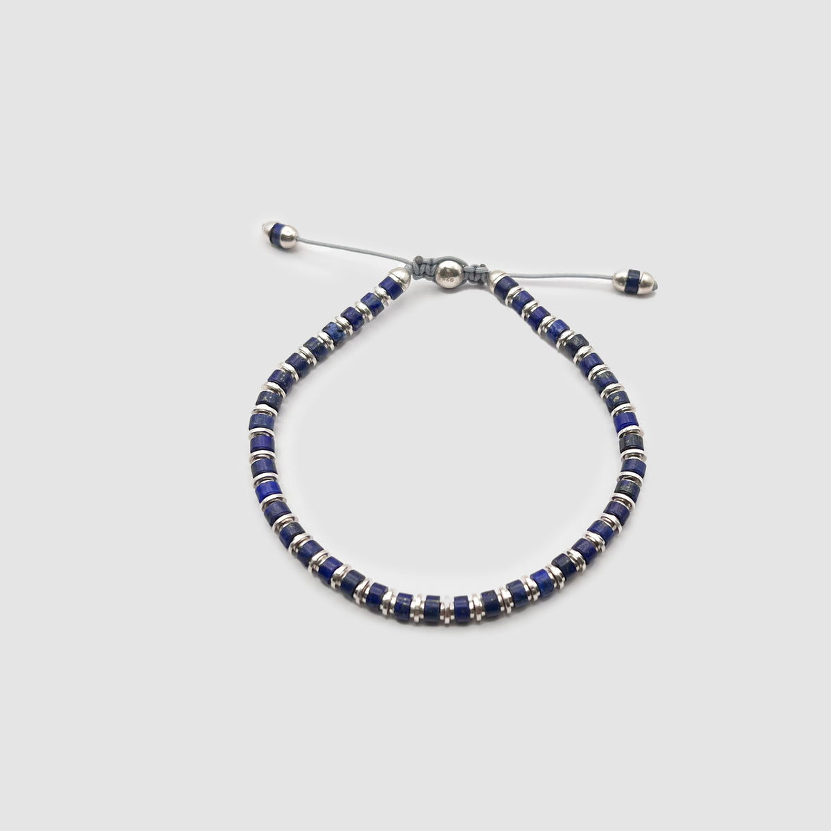 Pulsera Sapet en plata con piedras de lapislázuli