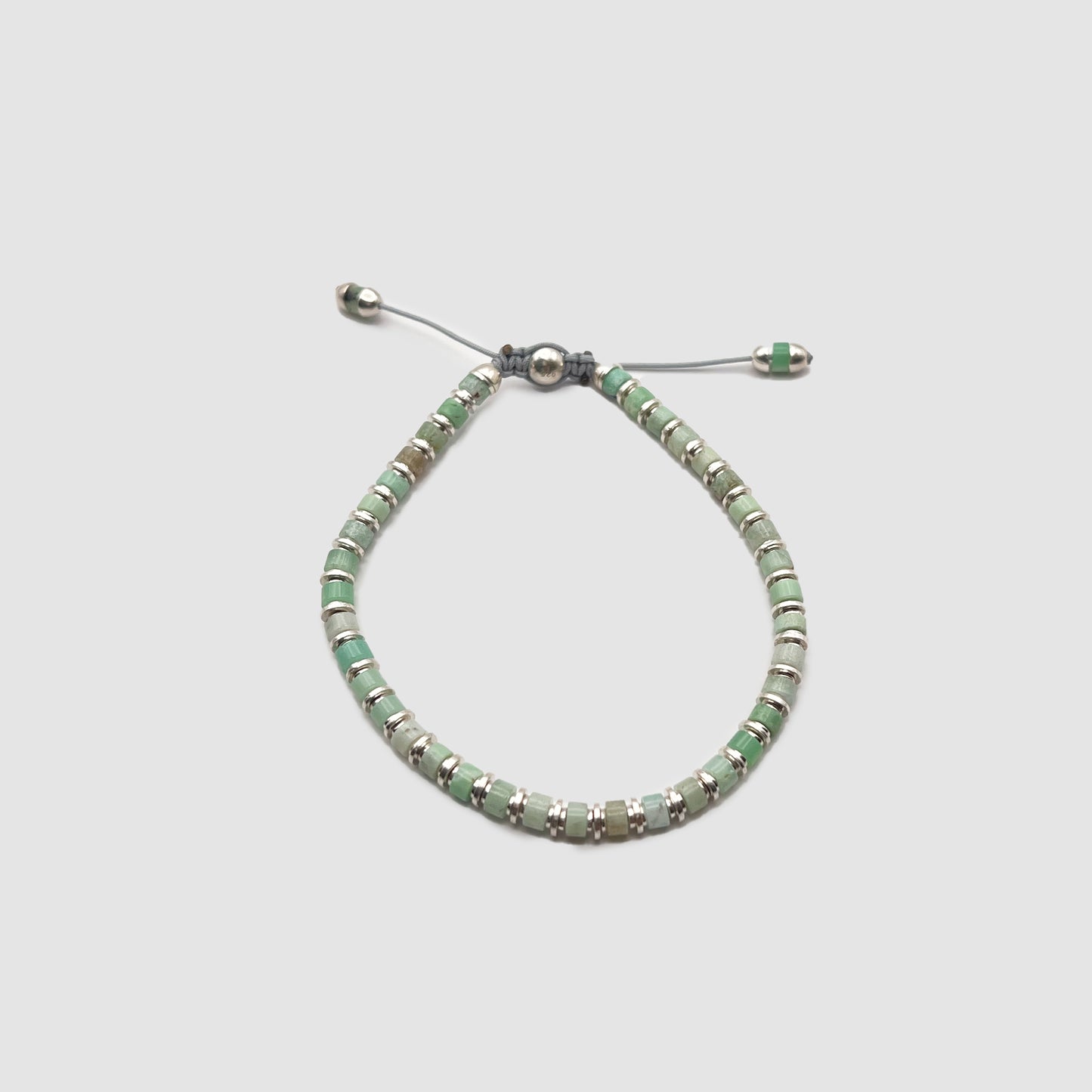 Sapet Bracelet in Silver with Chrysoprase gemstones