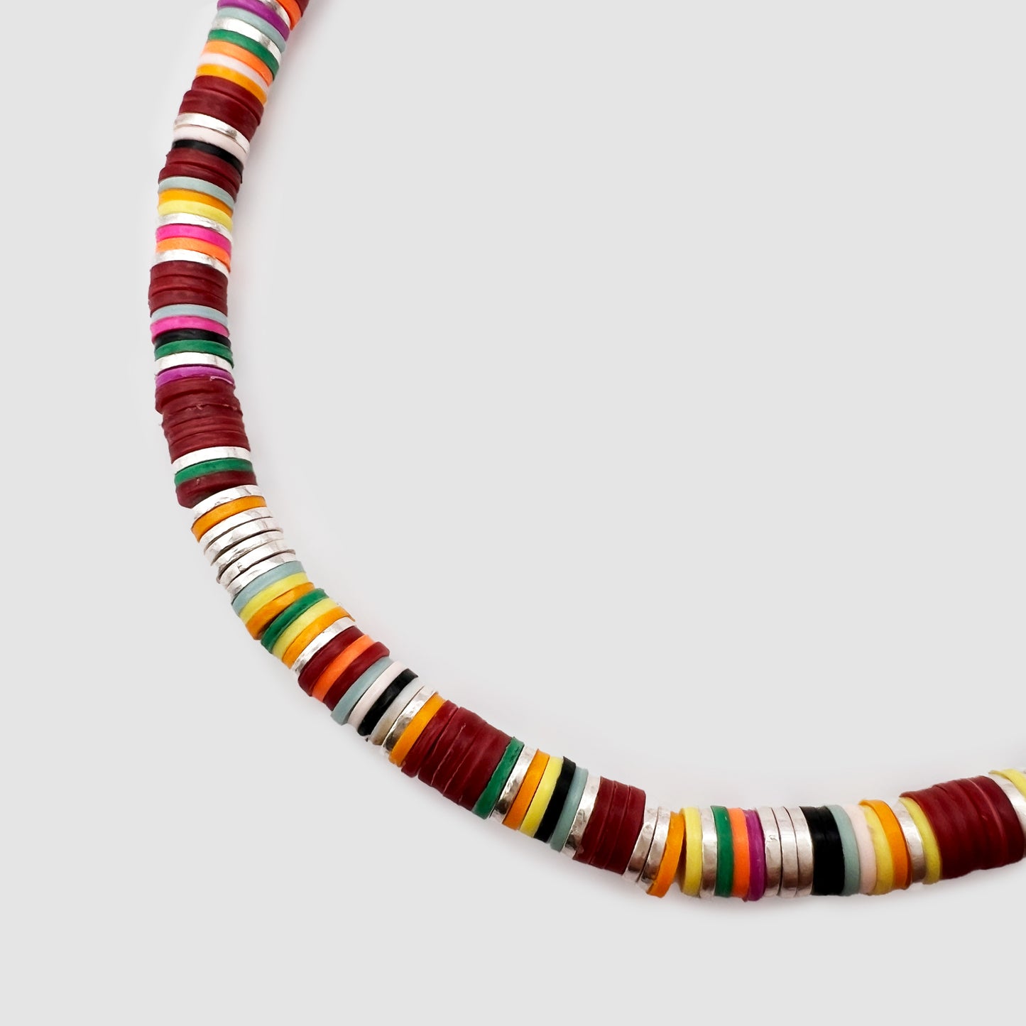 Malli African Disc Bracelet in Maroon Mix