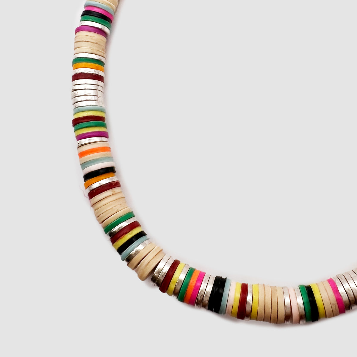 Malli African Disc Bracelet in Off white Mix