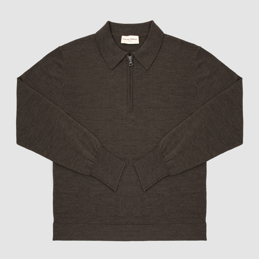Cotton Viscose Half-Zip Polo