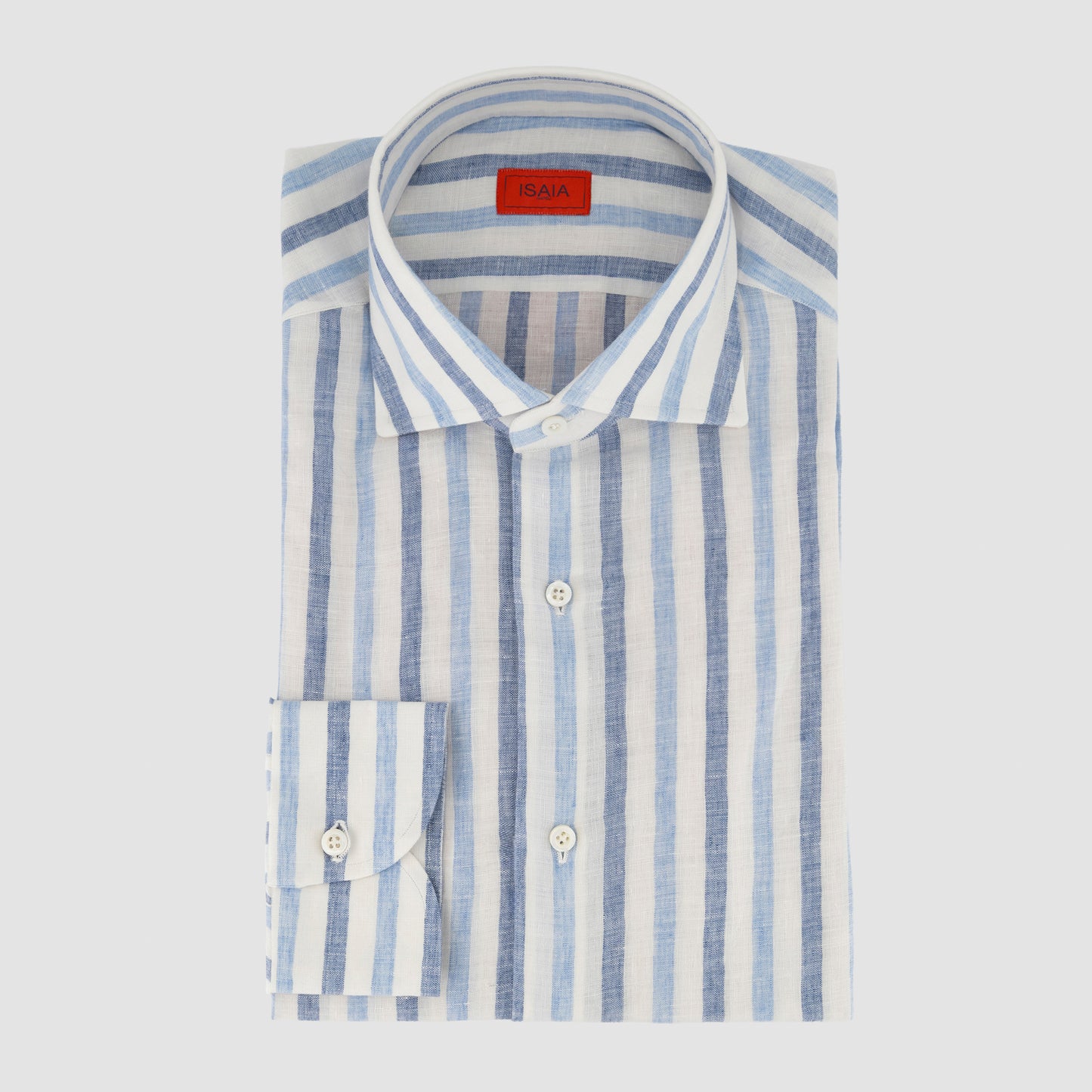 Striped Solid Linen Sport Shirt