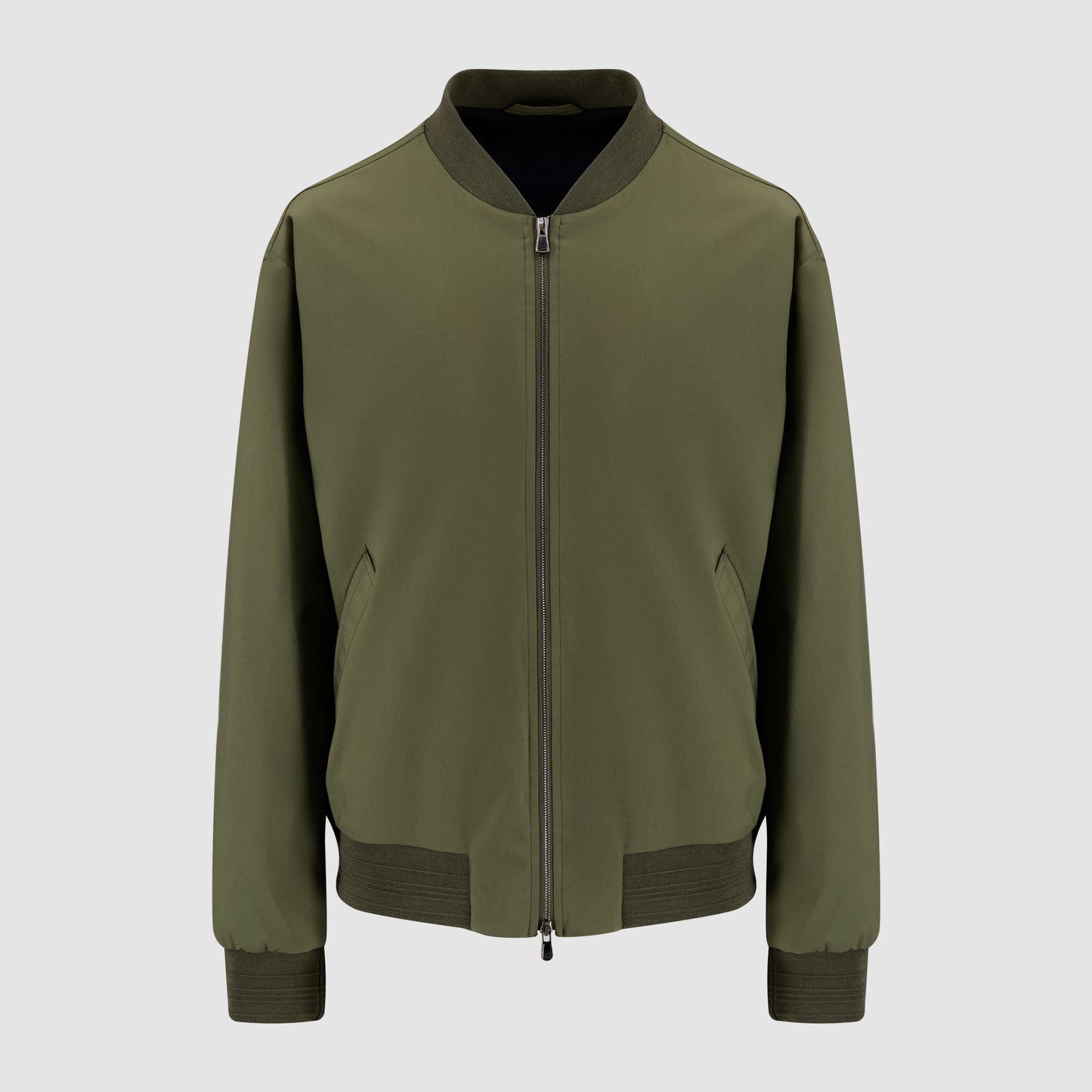 Wool Silk Stretch Bomber