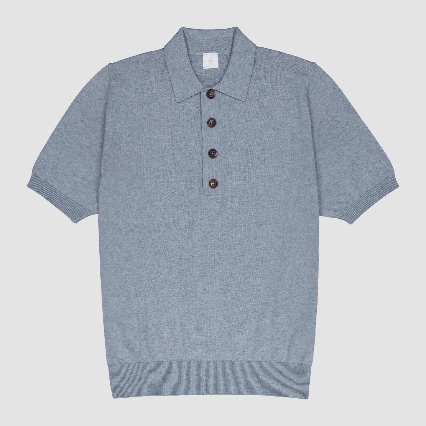 Cotton Cashmere Polo Blue Melagne