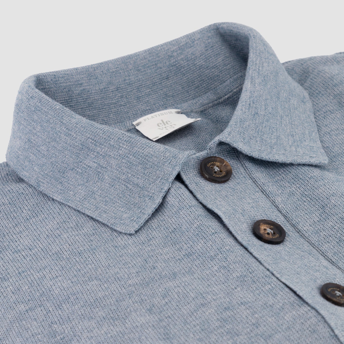 Cotton Cashmere Polo Blue Melagne