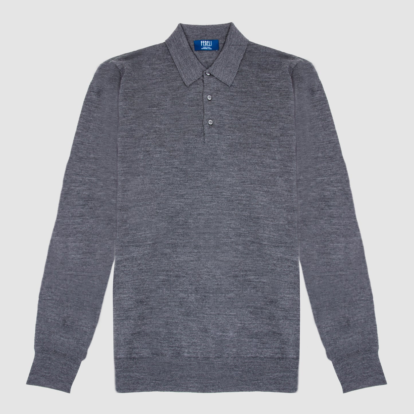 The Sportman Long Sleeve Polo Sweater Grey