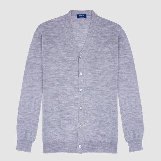 Wool Button Cardigan Grey