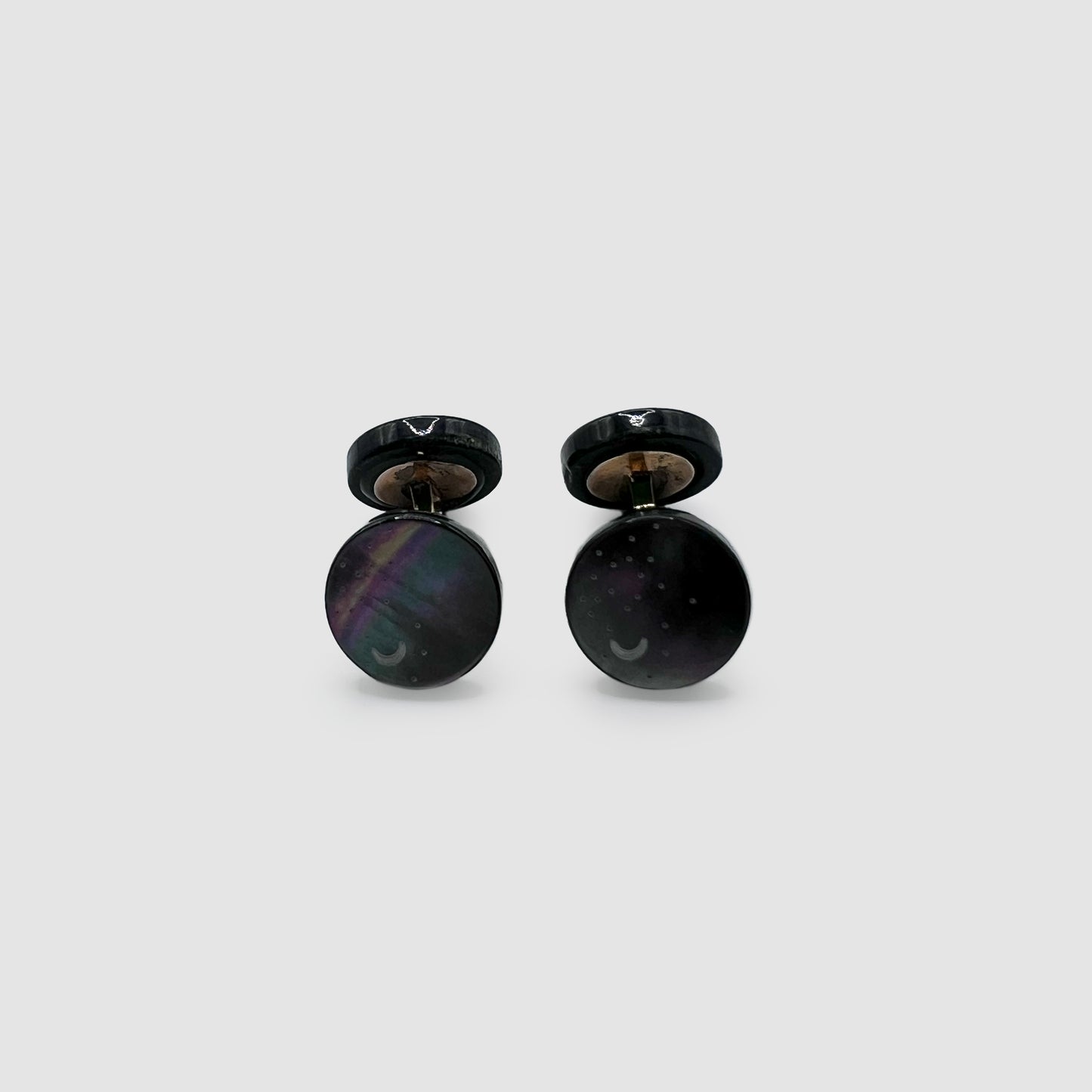 Evening cabochon cufflinks Grey Mother of Pearl