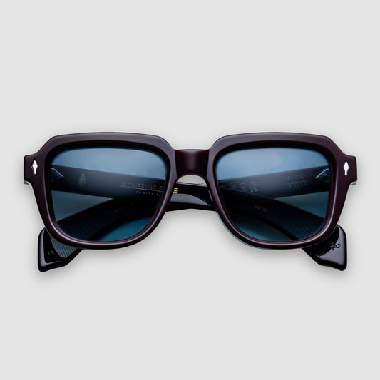 Taos, Wine, Blue Lenses, Silver Hardwear