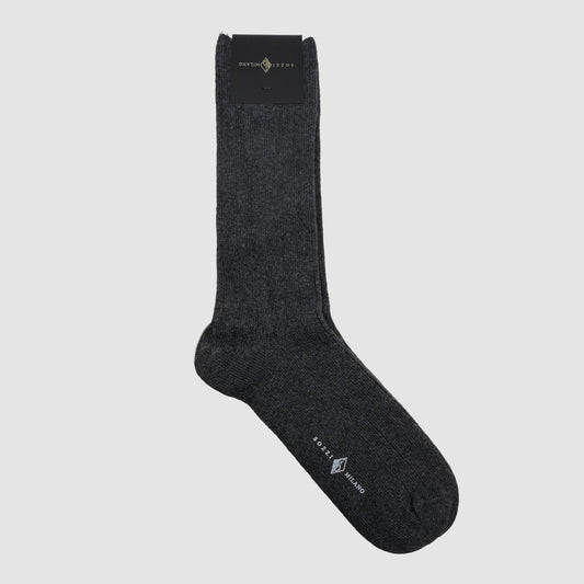 Ribbed SOCKS in cashmere and viscose - Dark Grey