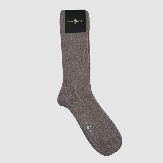 Ribbed SOCKS in cashmere and viscose Natural