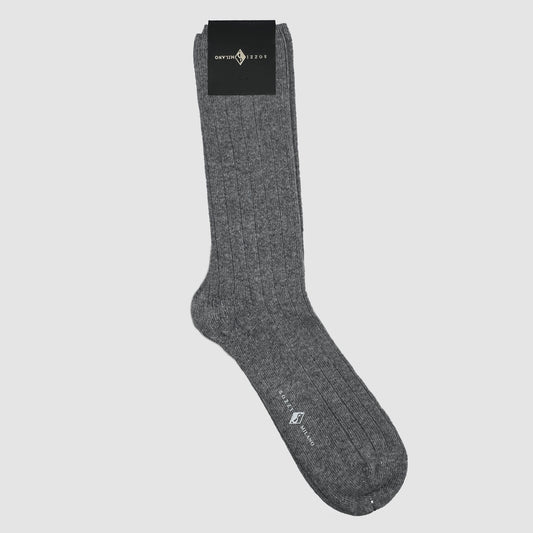 Ribbed SOCKS in cashmere and viscose Light Grey