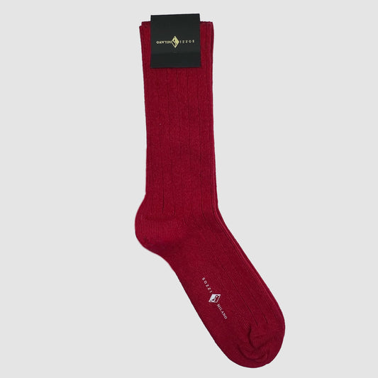 Ribbed SOCKS in cashmere and viscose Red