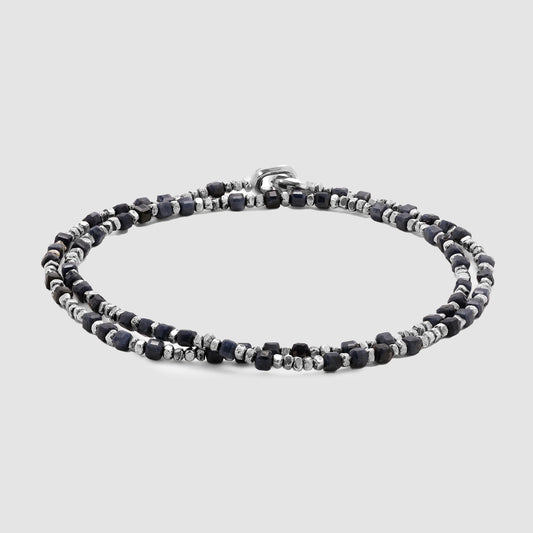 Percep Bracelet Two Wrap Saphire Sterling Silver