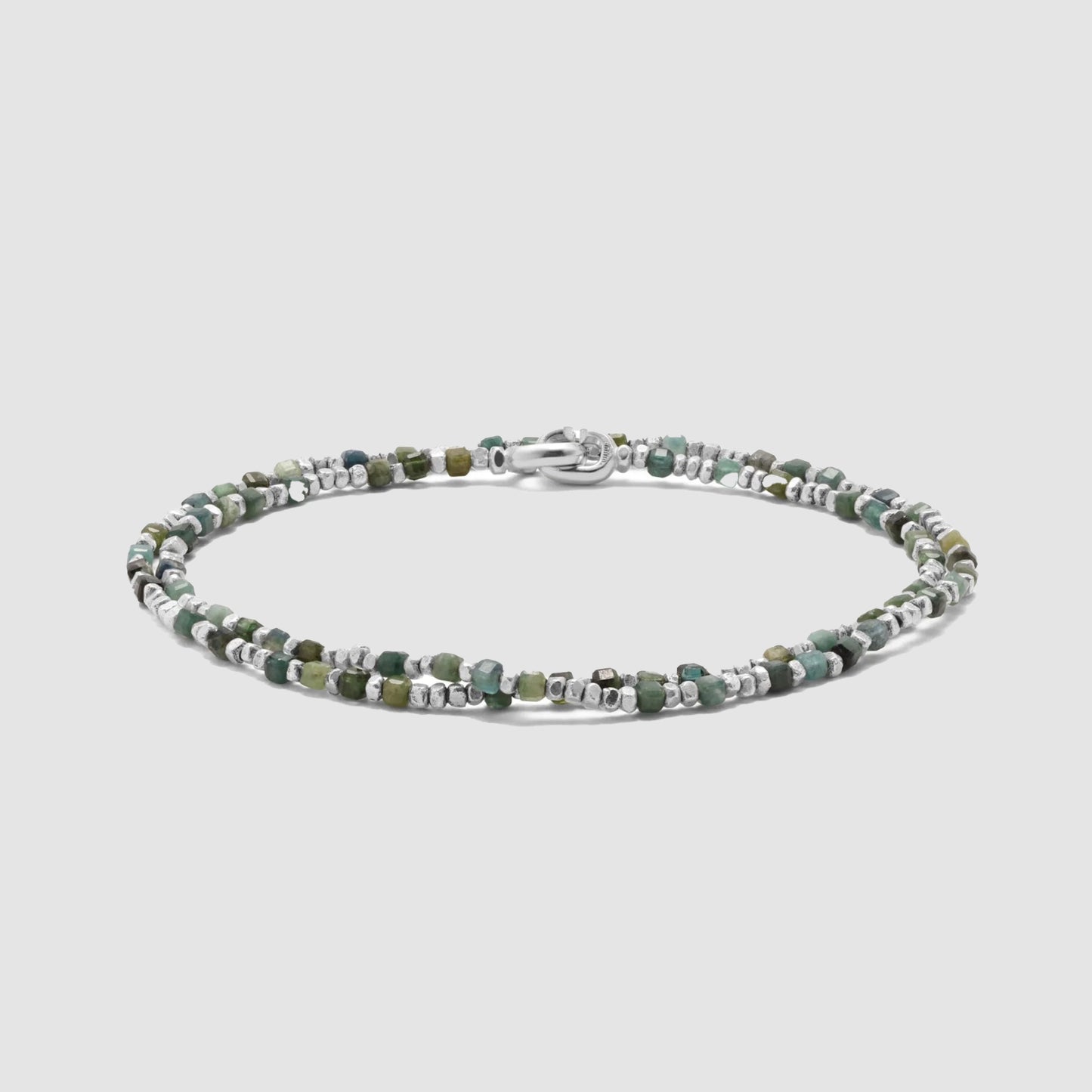 Percep Bracelet Two Wrap Emerald Sterling Silver